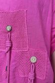Linen Blend Quirky Top Flamingo